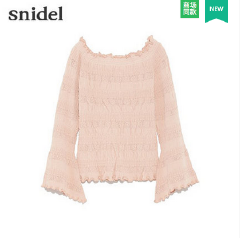snidel 2017春夏新品 时尚褶皱喇叭袖上衣